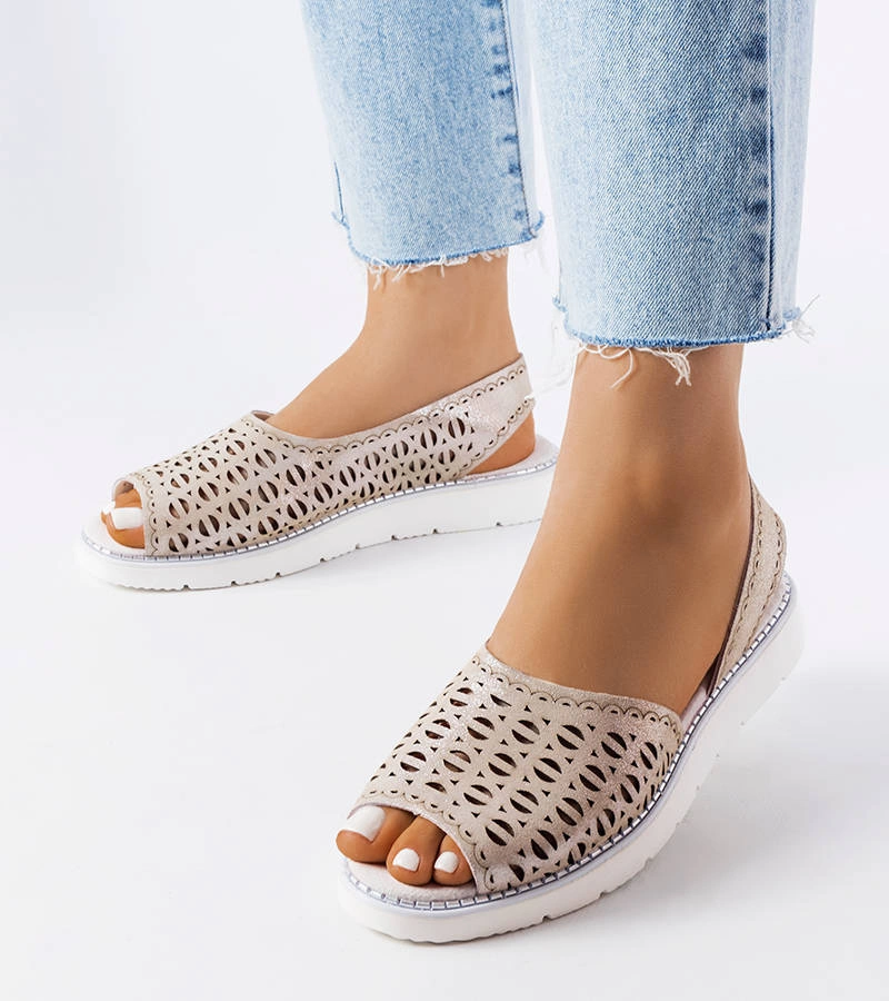 Sandale Rainy argintii cu barete