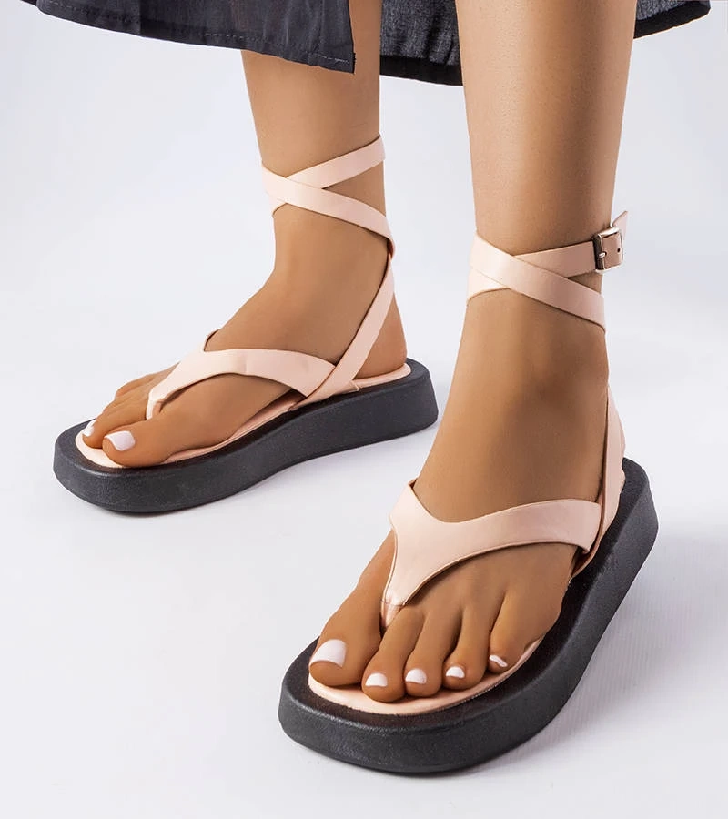 Sandale bej cu platformă Salt