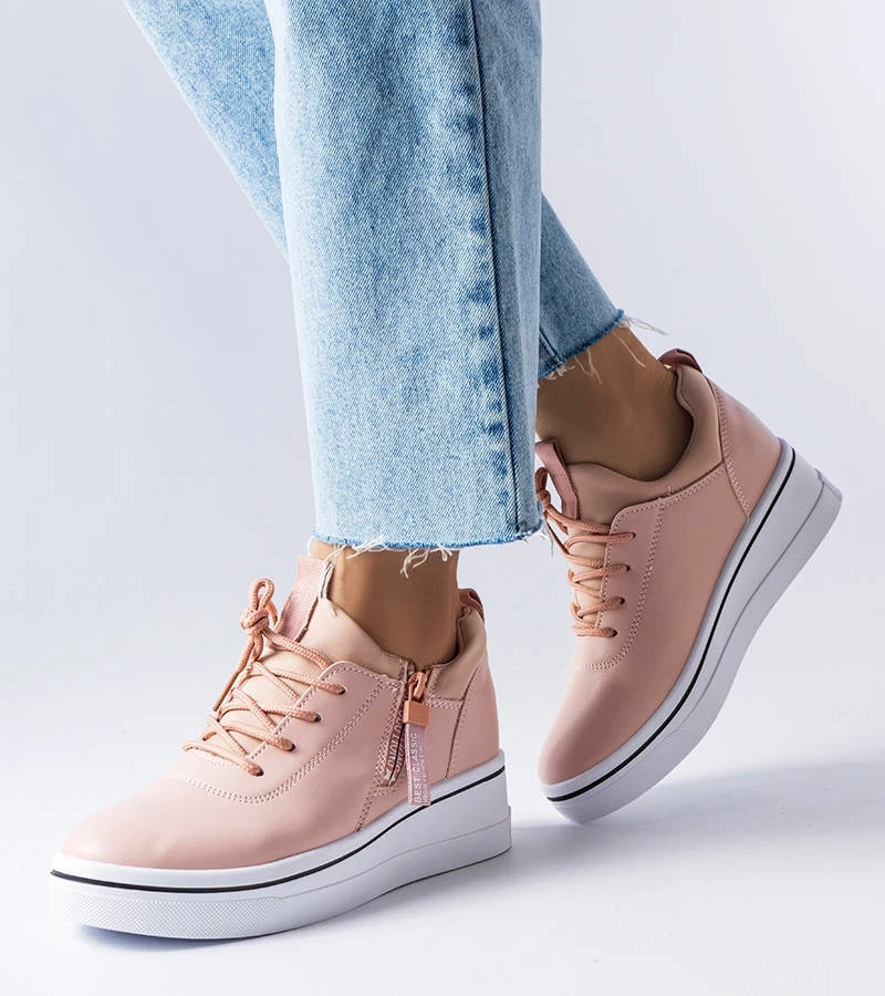 Adidași cu tocuri joase Mathieu roz