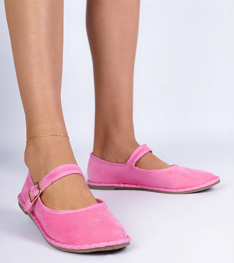 Balerini roz cu închidere pentru femei Meremi