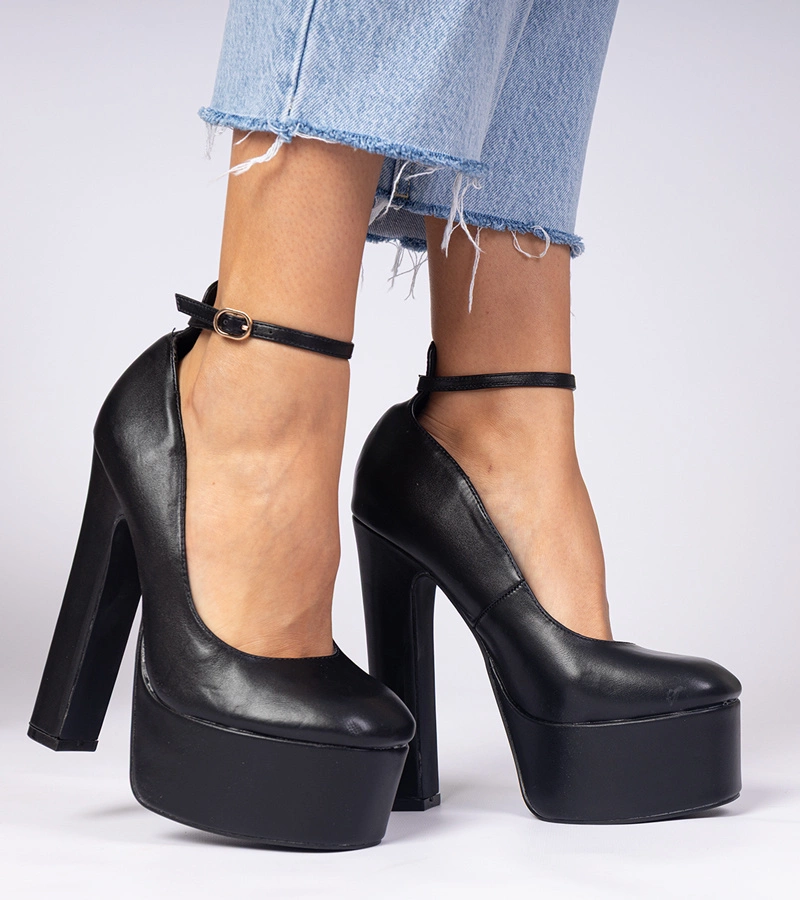 Pantofi negri cu toc înalt Felida