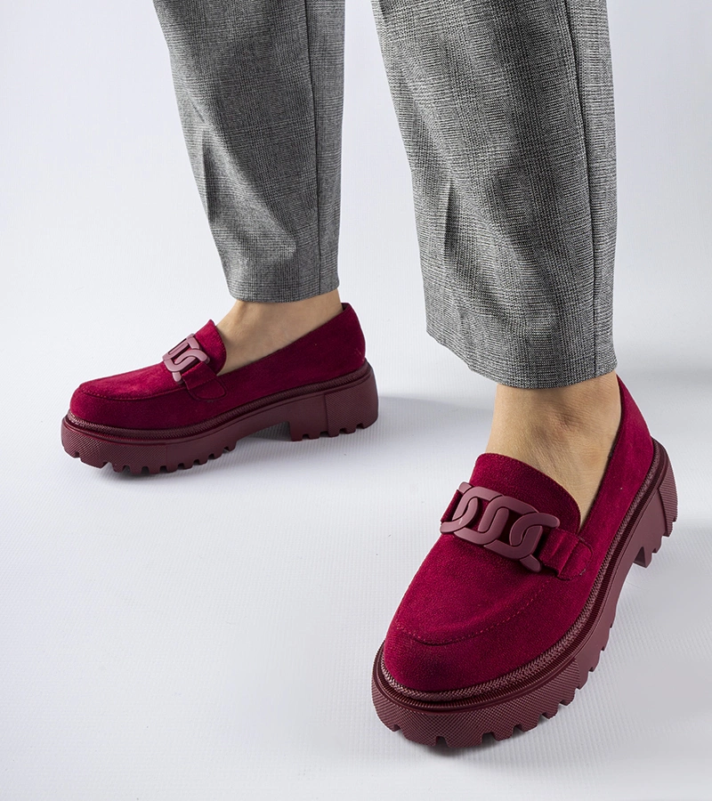 Mocasini bordo cu talpă groasă Seborga