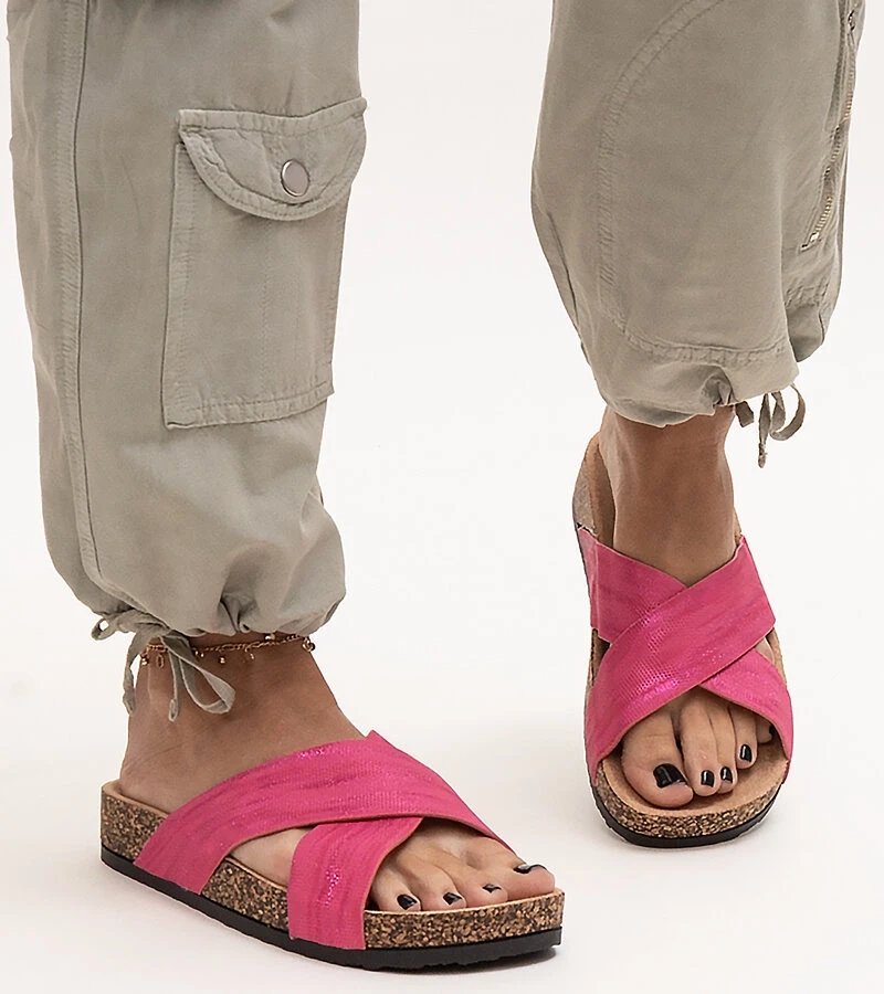 Pantofi cu toc pe talpă de plută cu luciu Ribera