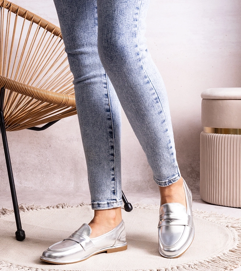 Mocasini de argint metalic Palinka