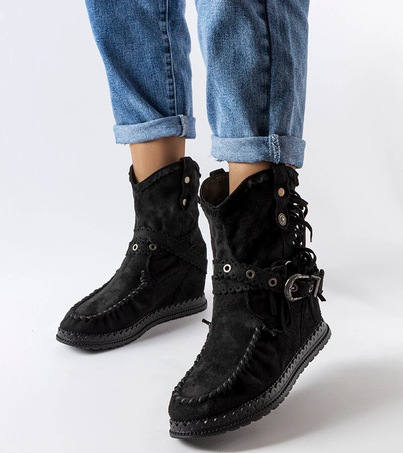 Cizme negre cu toc Teodata