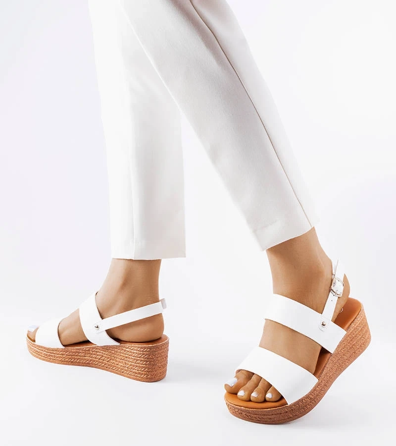 Sandale cu toc Pogibonsi albe