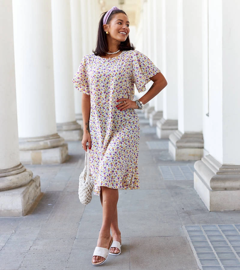 Rochie galbenă cu flori Protasio