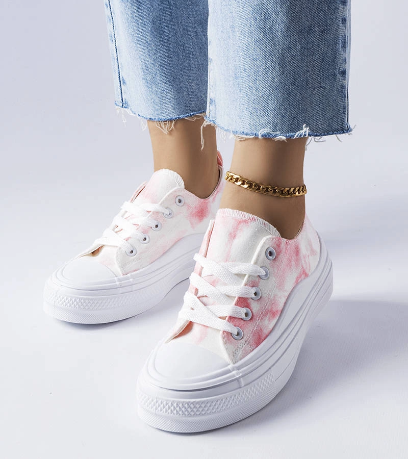 Pantofi de sport cu platformă Rocheleau alb și roz