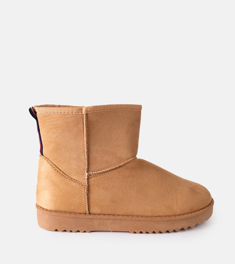 Cizme de zăpadă bej cu talpă plată Emmie