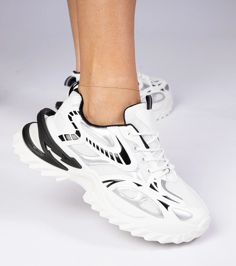 Adidași sportivi albi cu talpă masivă Lirata