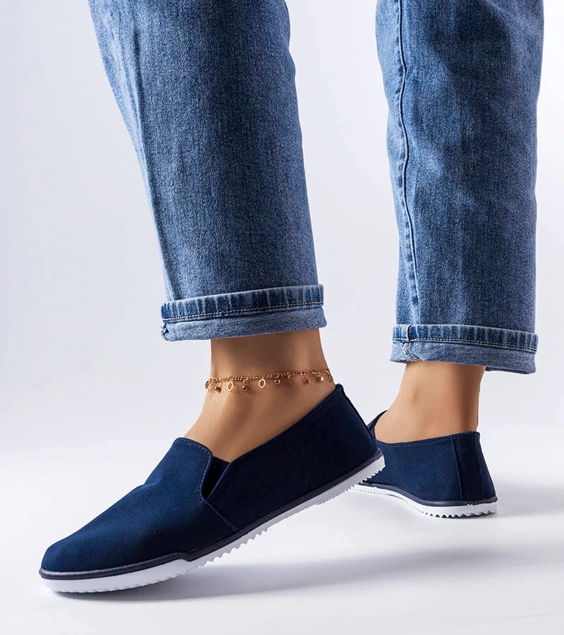 Pantofi de sport Gaulin cu elastic albastru marin