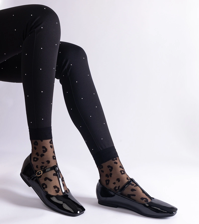 Balerini lăcuiți negri cu bareta Marseille