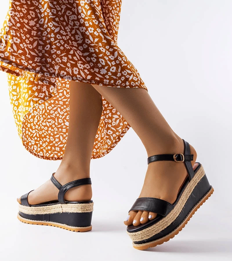 Sandale negre cu platformă Access