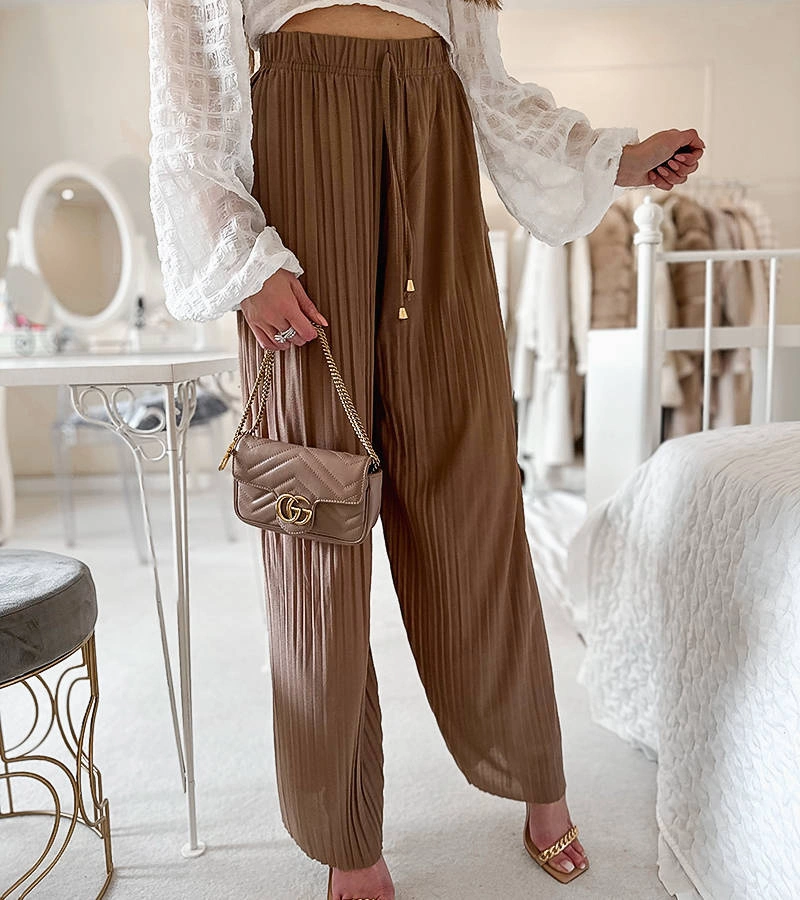 Florismart - pantaloni plisati maro