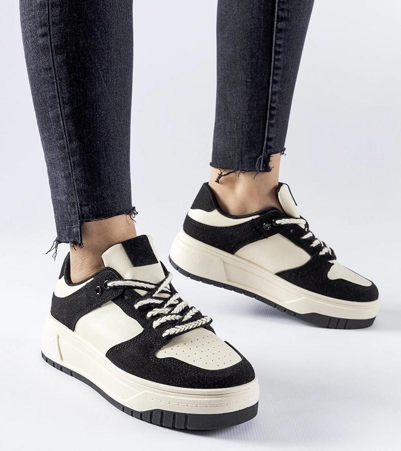 Adidași negri pe platformă Crim