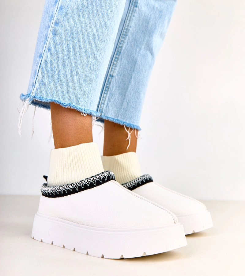 Cizme albe de zăpadă cu șosetă Melary