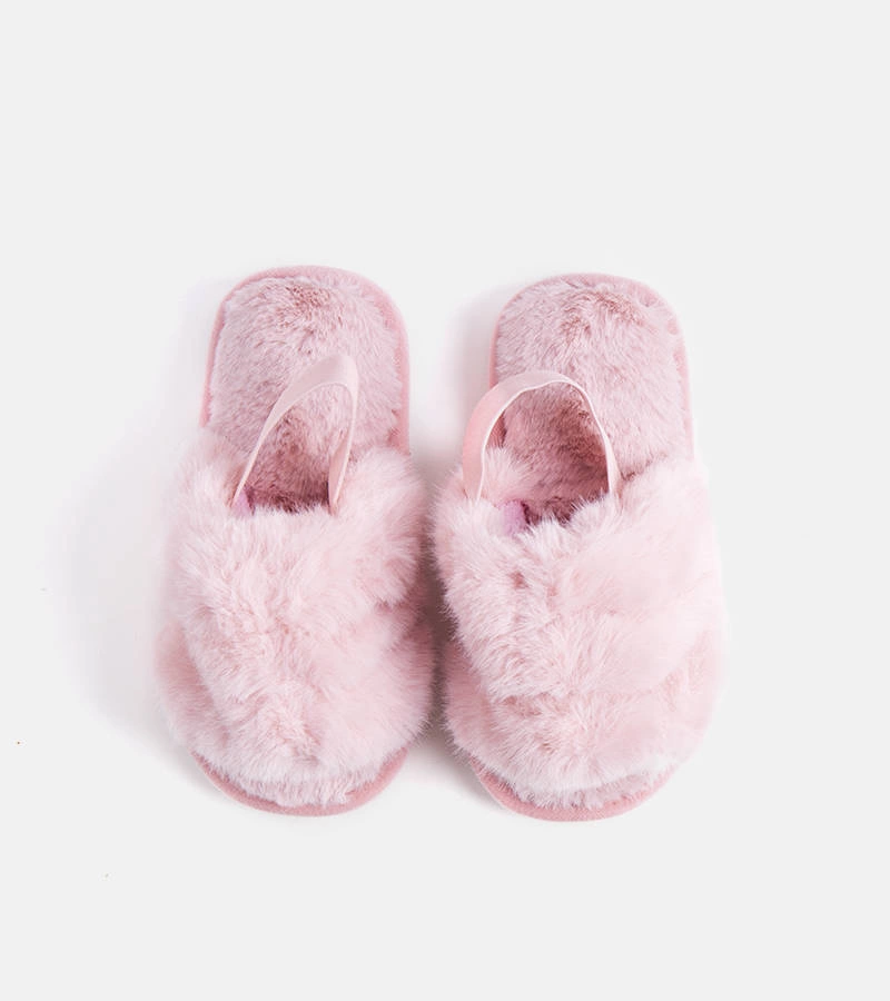 Papuci cu talpă de cauciuc roz Mia