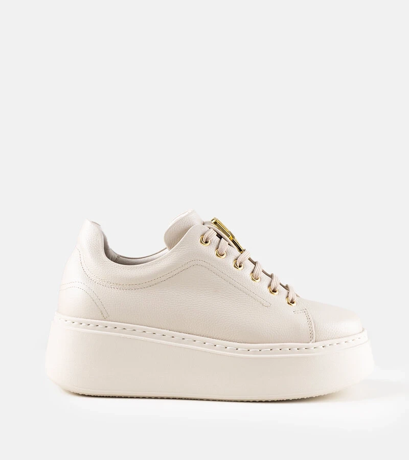 Sneakers de piele bej Karino