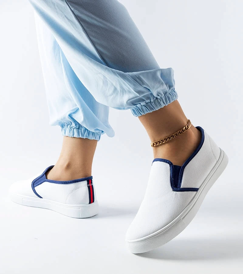 Pantofi de sport Cagliari din material textil alb