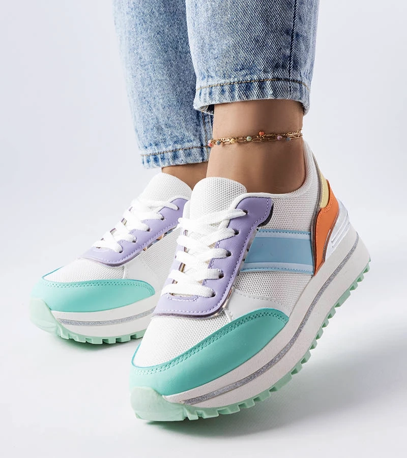 Adidași verzi cu inserții de sclipici Lang