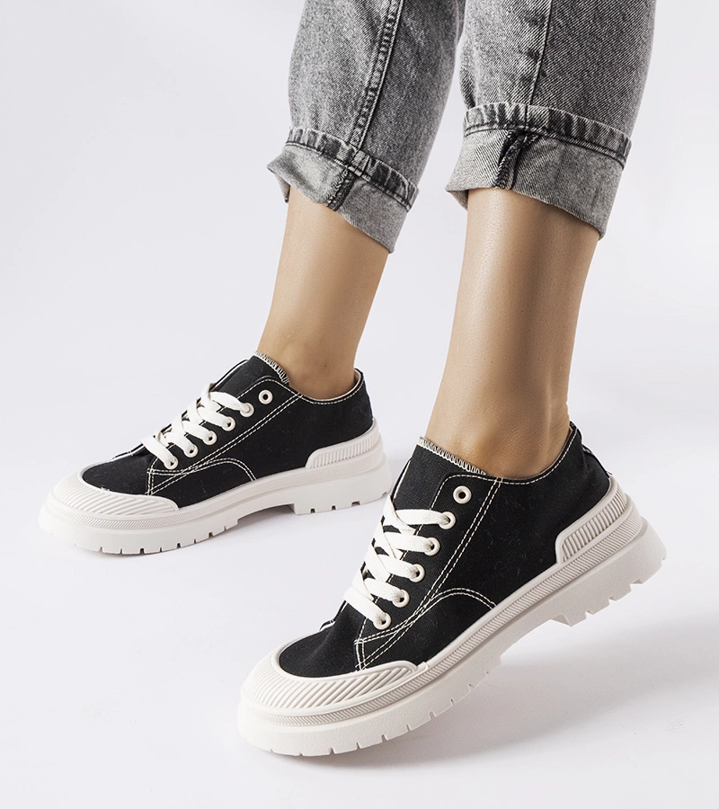 Pantofi de sport din material textil negru Nassar