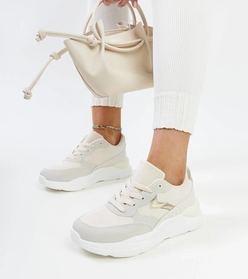 Sneakers bej pe platformă Nereida