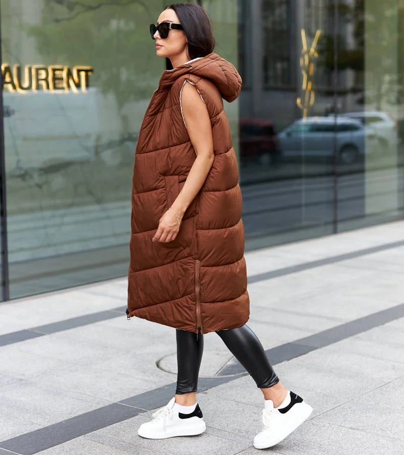 Jilet Simona maro și bej cu două fețe Simona