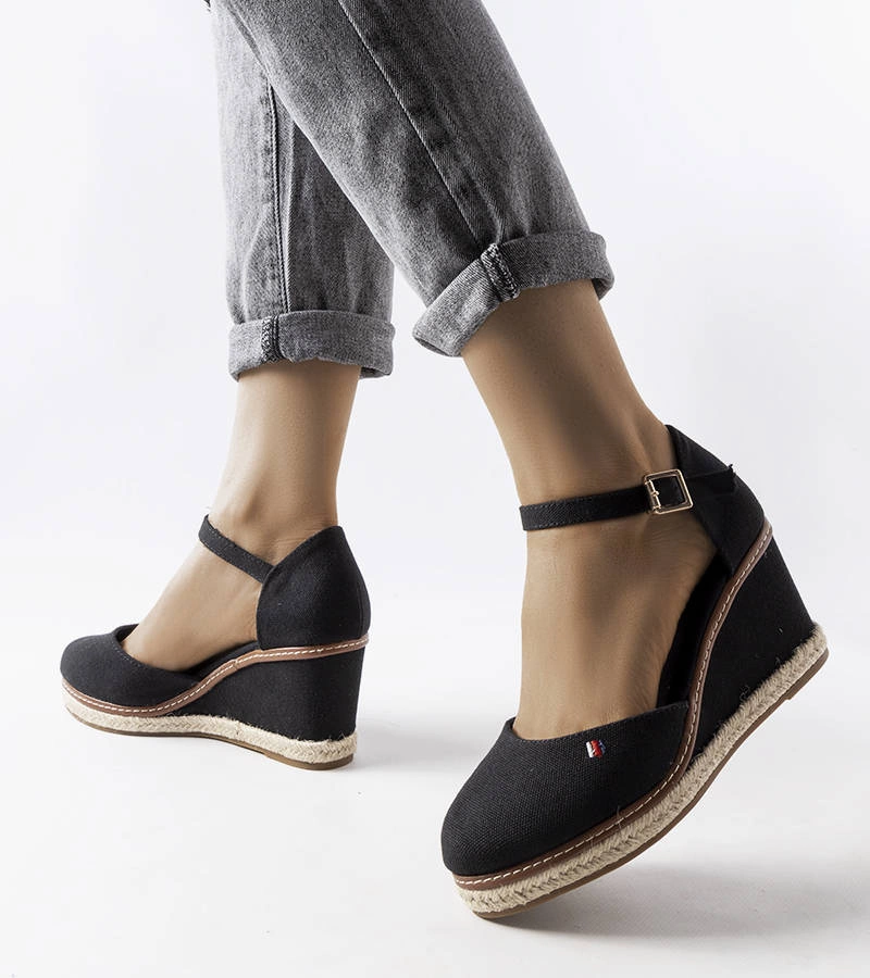 Espadrile negre pe platforme Adelinda