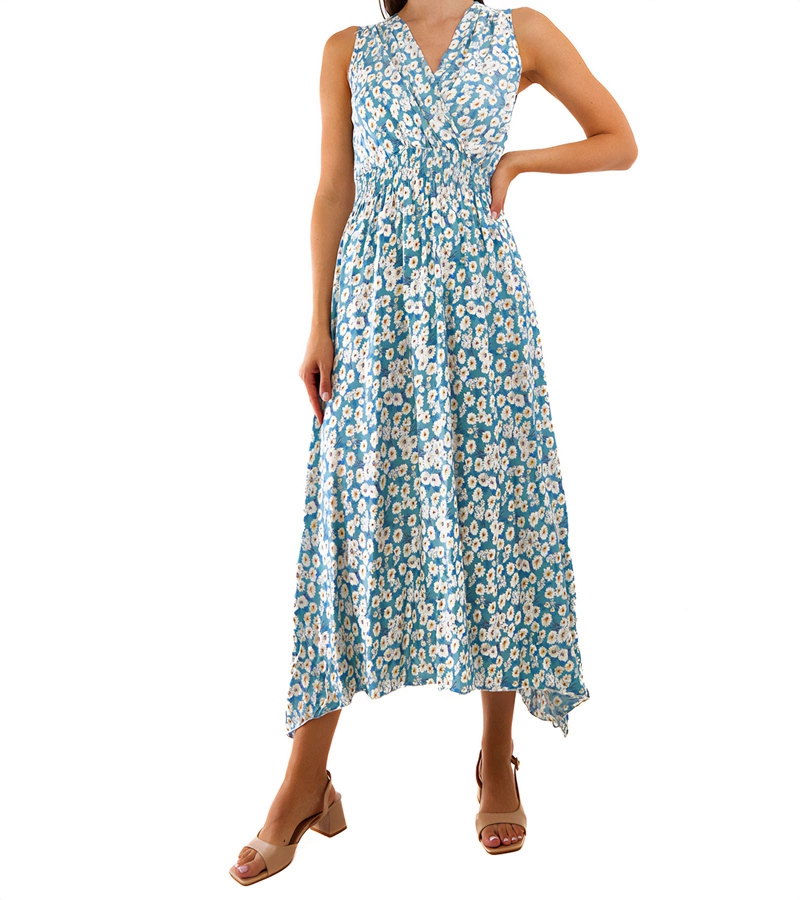 Rochie albastră cu flori Alpicella