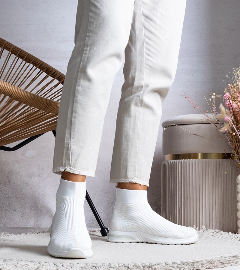 Adidași cu gleznă Salgado alb