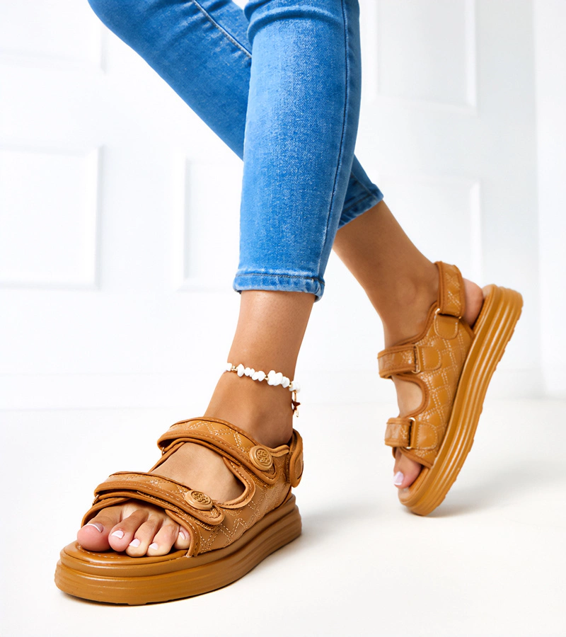 Sandaale maro cu barete reglabile Brodni