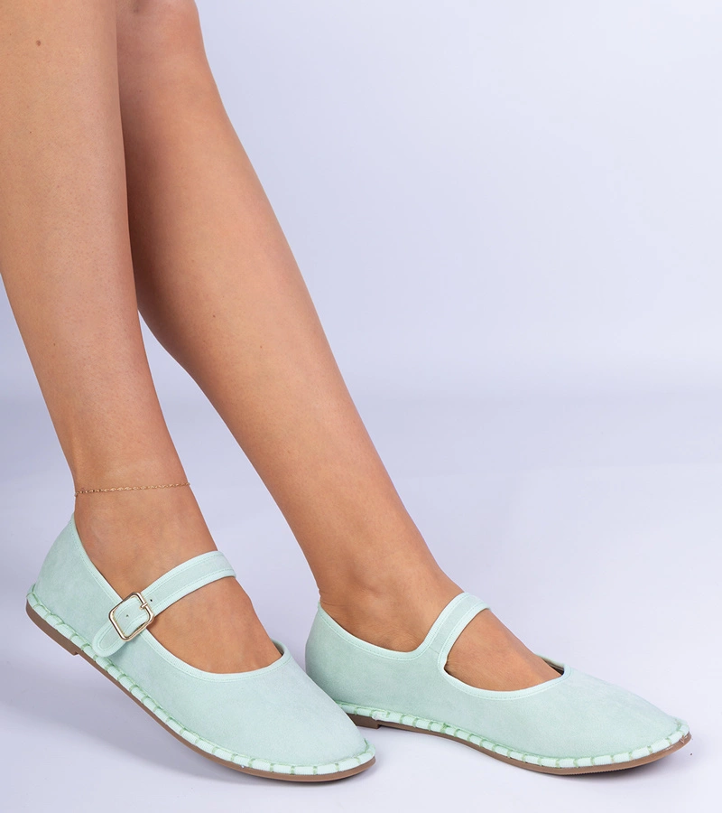 Balerini verzi de damă cu barete Meremi