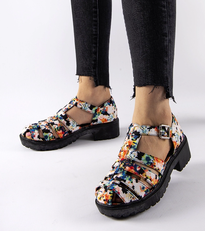 Sandale masive negre cu model Oaks