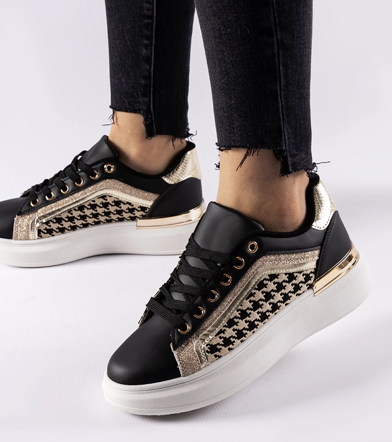 Sneakersi negri cu sclipici Briercliff