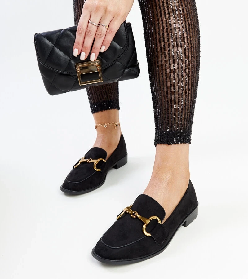 Mocasini negri cu cataramă Gibarti