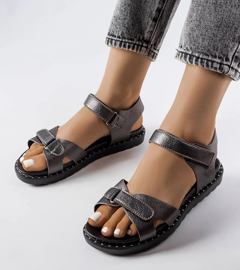 Sandale cu sclipici gri Bellefeuille