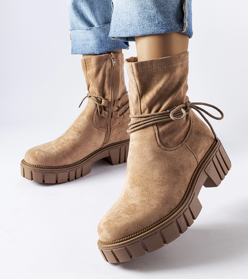 Cizme bej cu legături Averardo