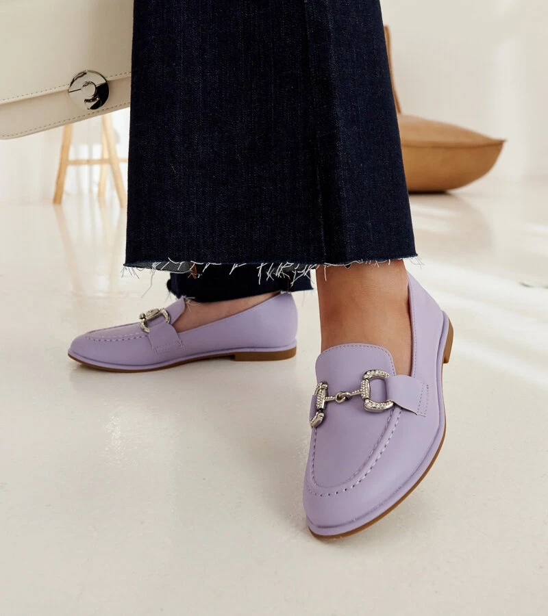 Mocasini violet cu zirconii Marija