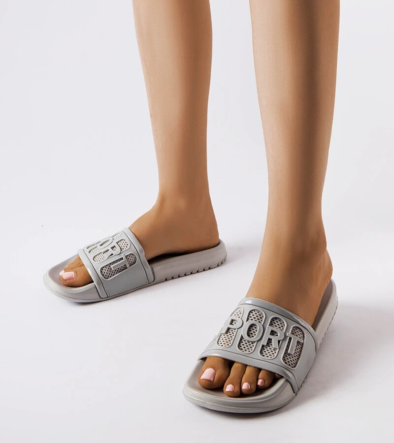 Șlapi de cauciuc gri de Moiariello