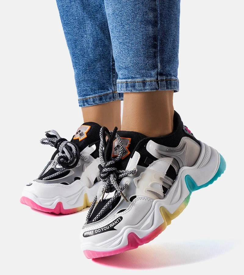 Grondin adidași negri din material combinat