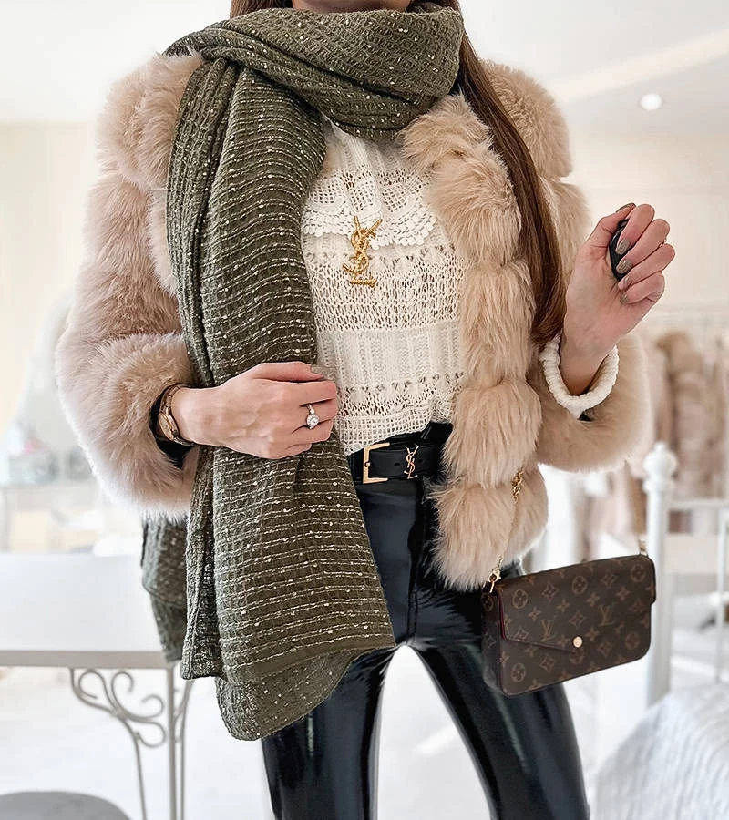 Eșarfă verde cu buline Khalil