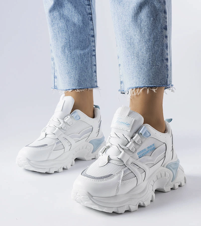 Adidași albaștri cu inserții neon Opal