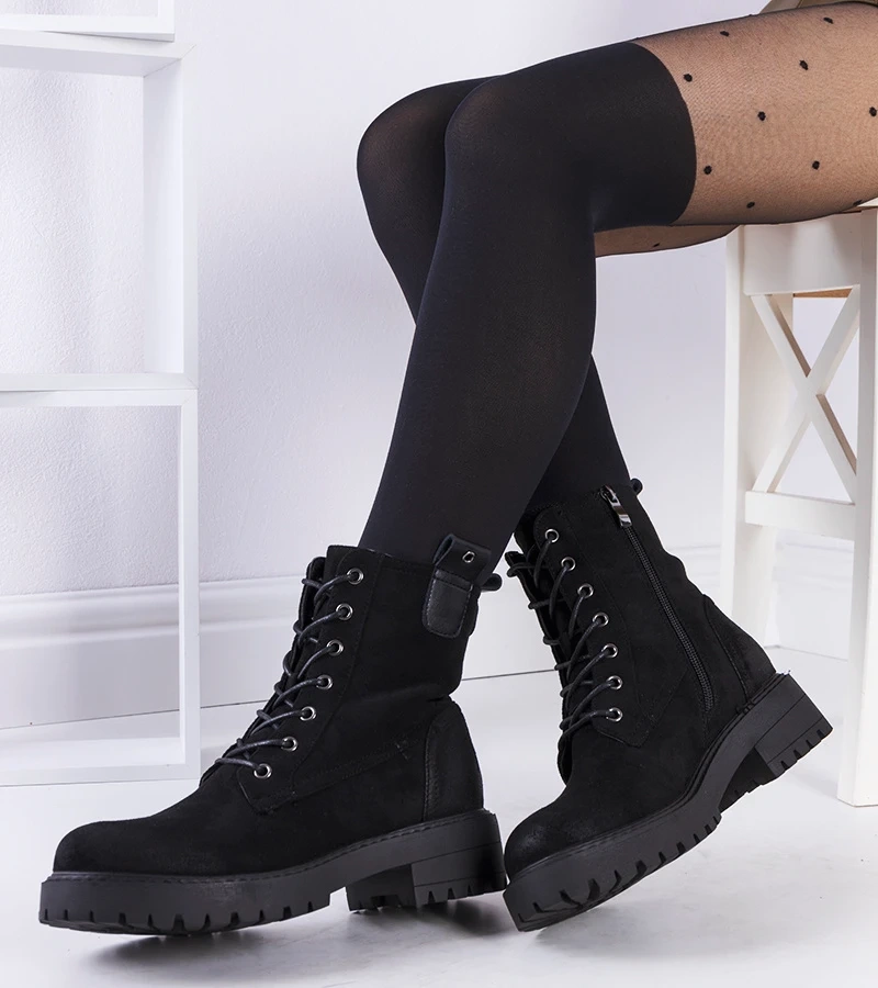 Încălțăminte neagră din piele ecologică Wellspring Trappers