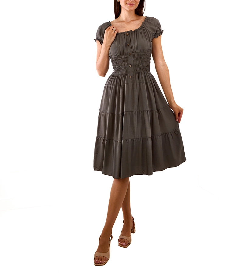 Rochie verde cu plisuri Balita