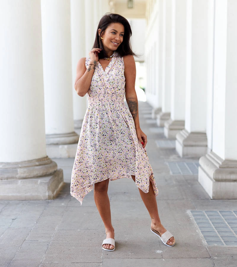 Rochie roz cu flori de Grado