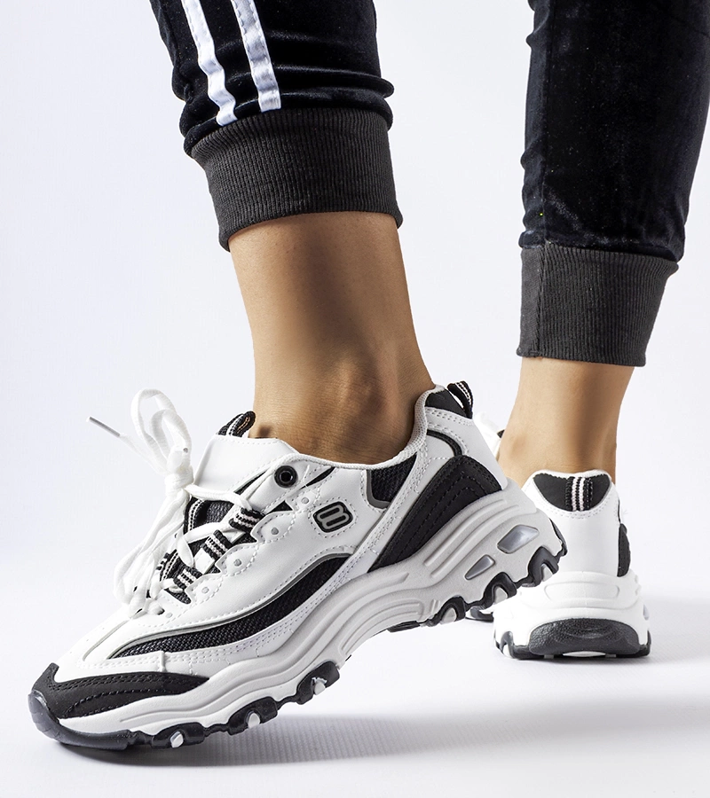 Adidași sport Kouri, albi și negri