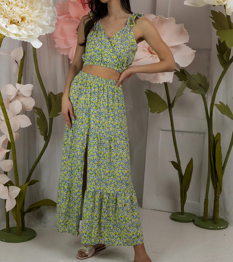 Set galben cu top și fustă de Alvisa