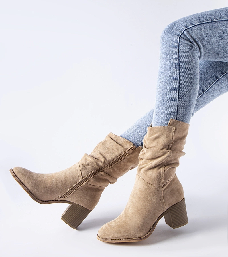 Cizme cowboy termoizolante bej Filomena