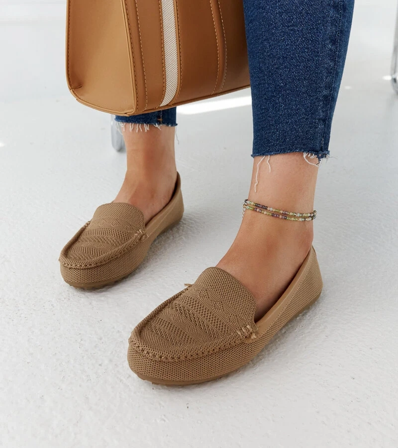 Mocasini de material maro Fiammetta