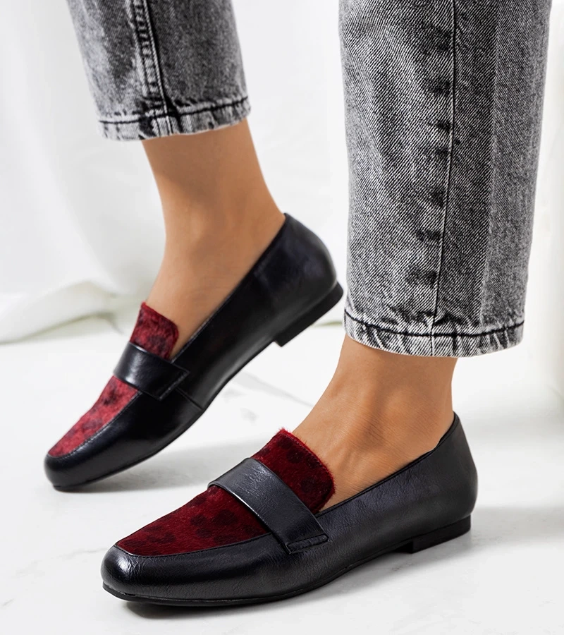 Cizme de damă Kolk negru și burgundy pentru femei